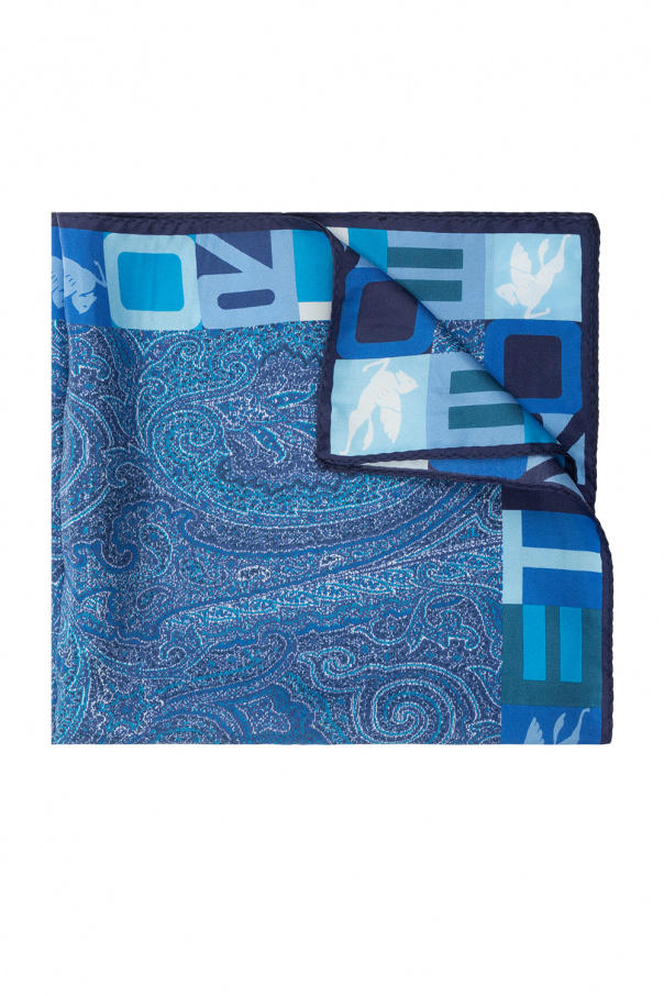 Etro Silk pocket square with logo